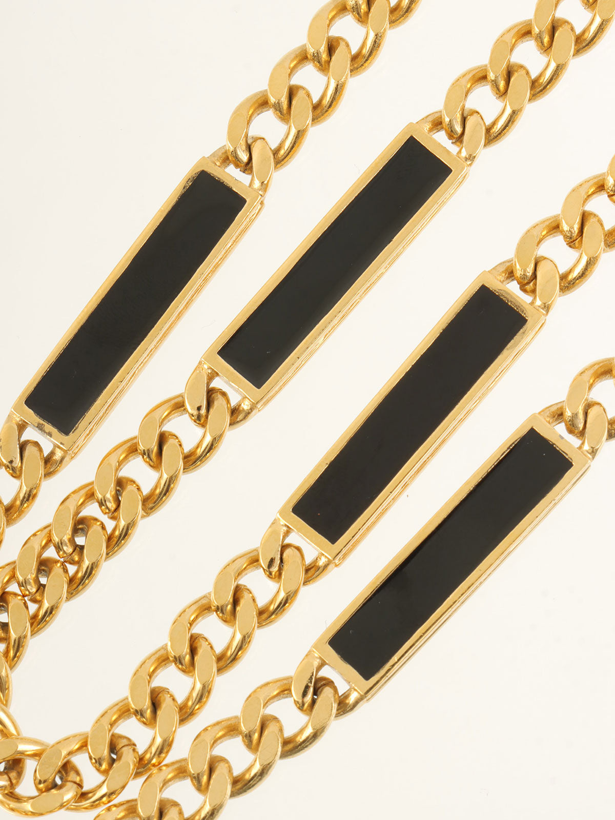Square Motif Chain Necklace Gold/Black