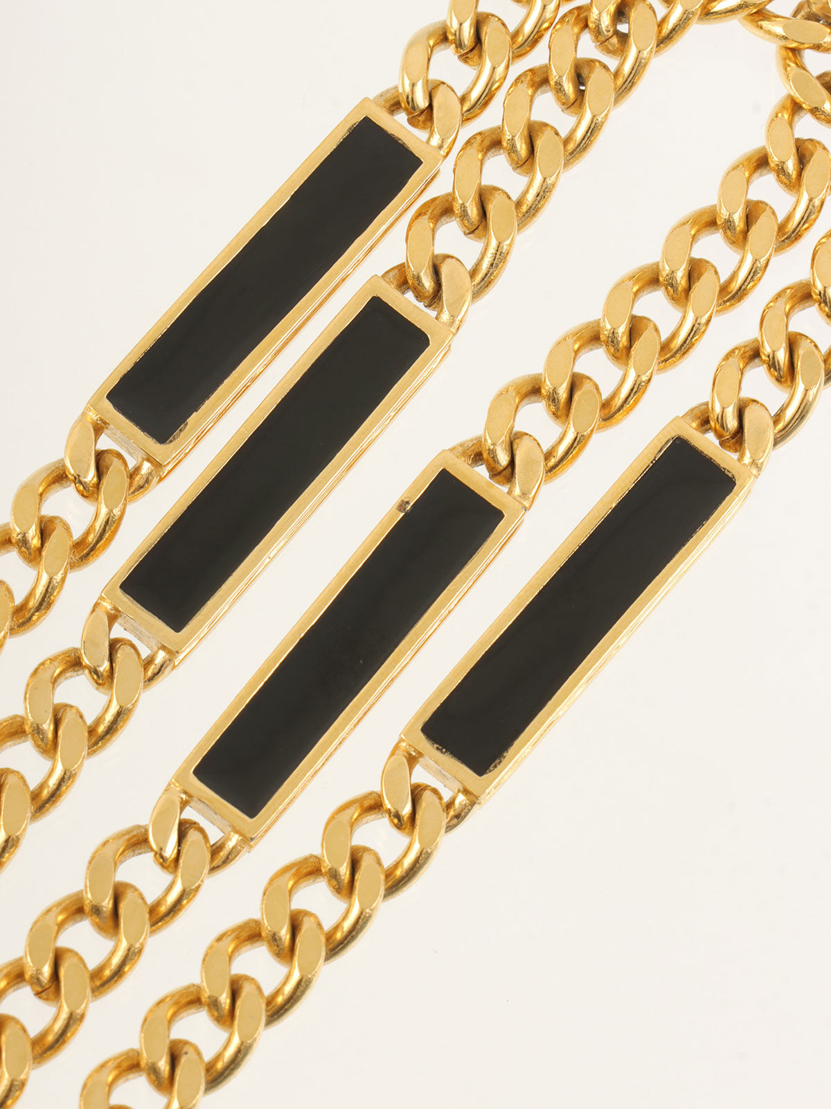 Square Motif Chain Necklace Gold/Black