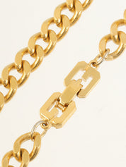 Square Motif Chain Necklace Gold/Black