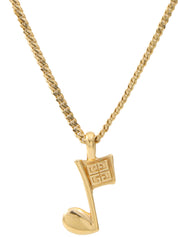 Logo Note Motif Necklace Gold