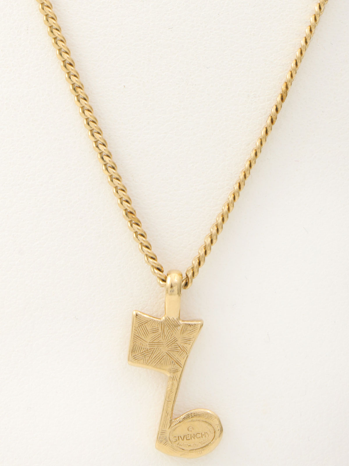 Logo Note Motif Necklace Gold