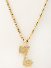 Logo Note Motif Necklace Gold