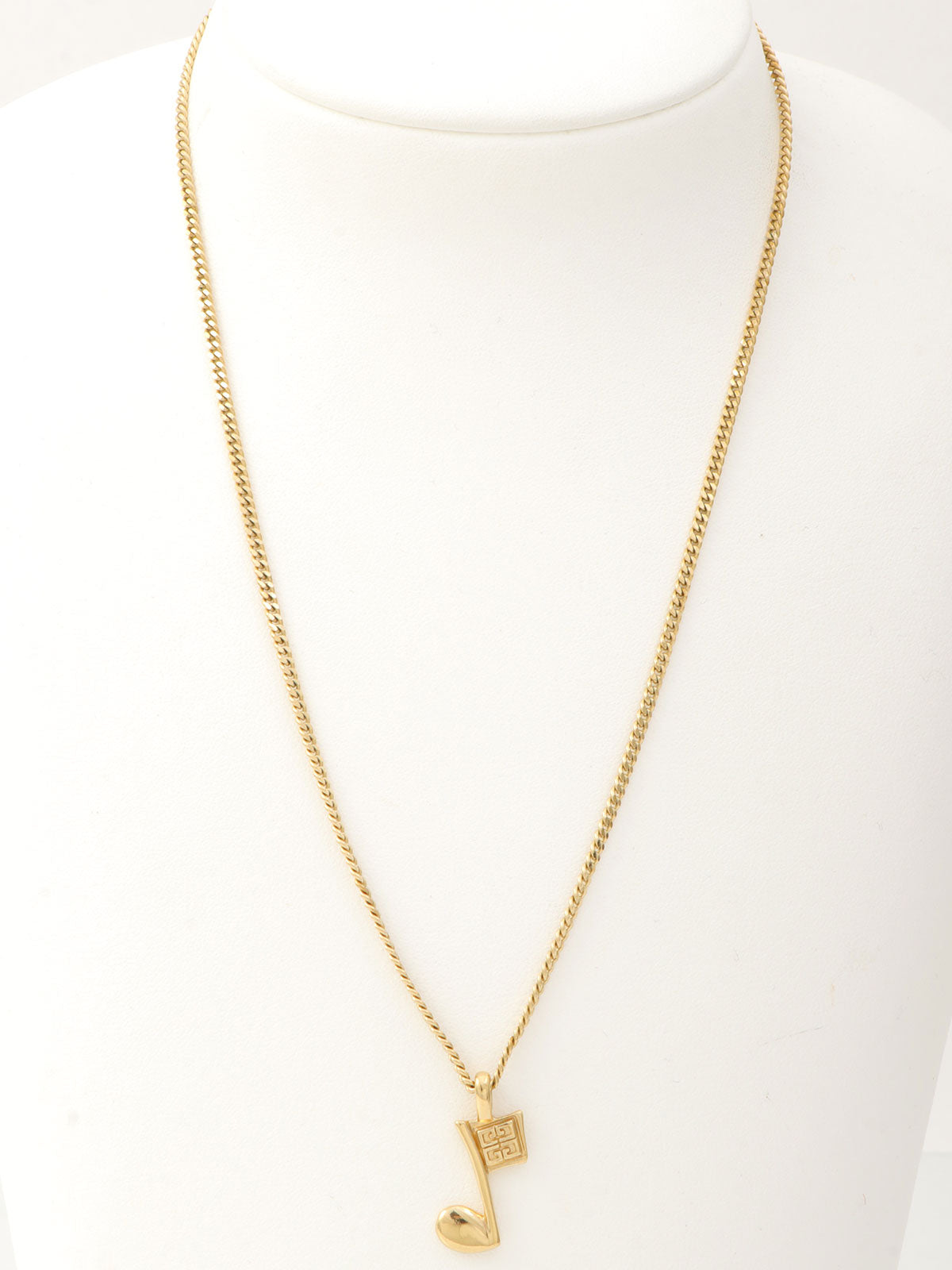 Logo Note Motif Necklace Gold