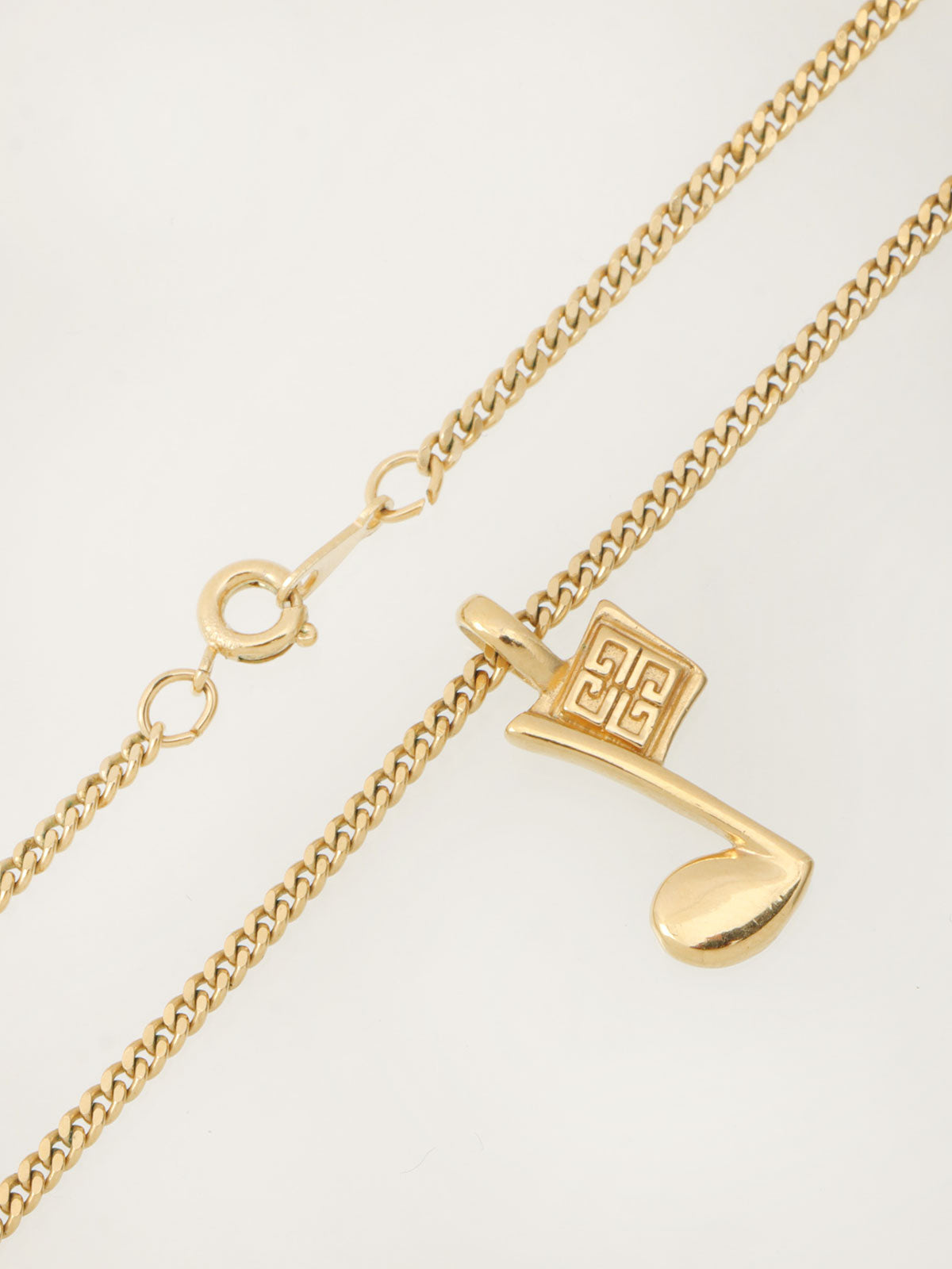 Logo Note Motif Necklace Gold