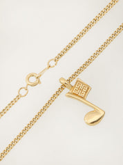 Logo Note Motif Necklace Gold