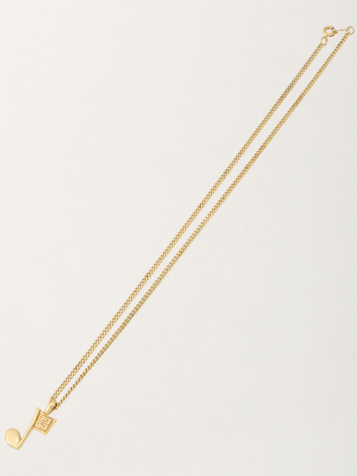 Logo Note Motif Necklace Gold