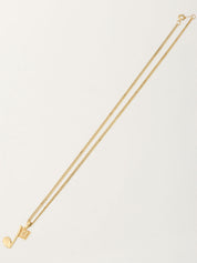 Logo Note Motif Necklace Gold