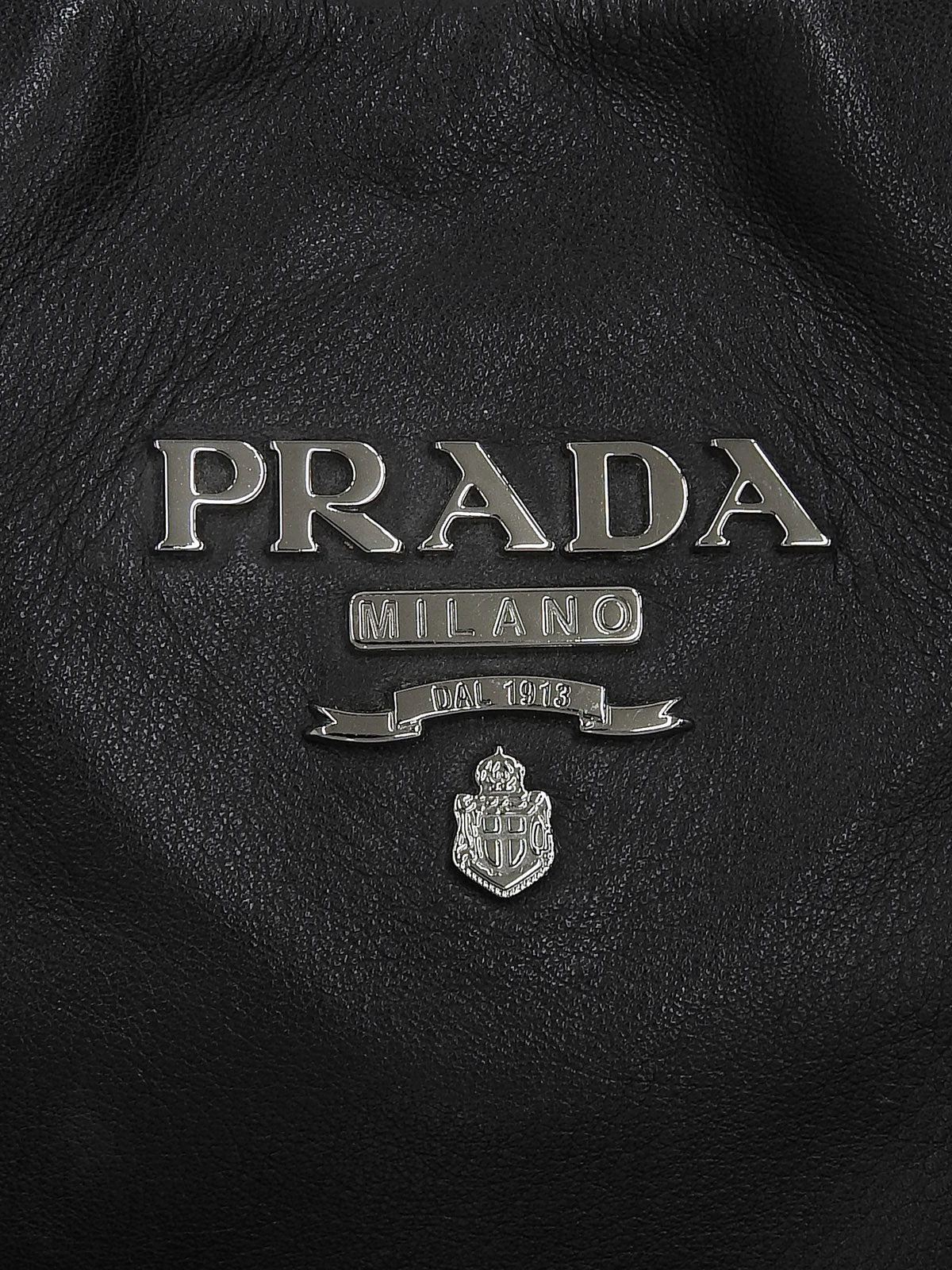 Logo Plate One Shoulder Bag Black