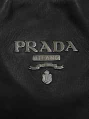 Logo Plate One Shoulder Bag Black