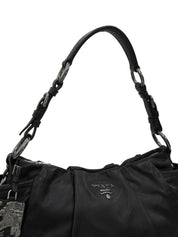 Logo Plate One Shoulder Bag Black