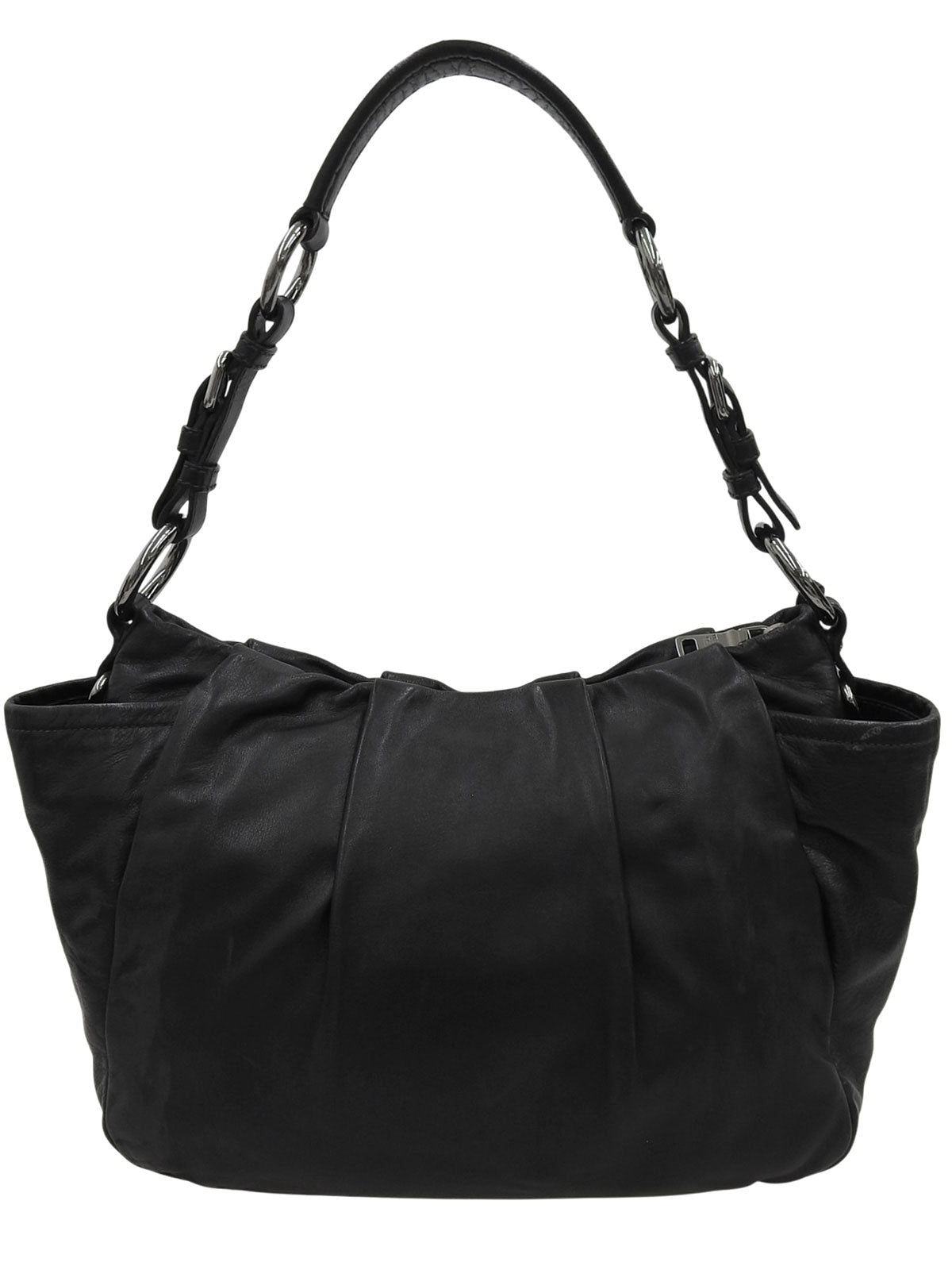 Logo Plate One Shoulder Bag Black