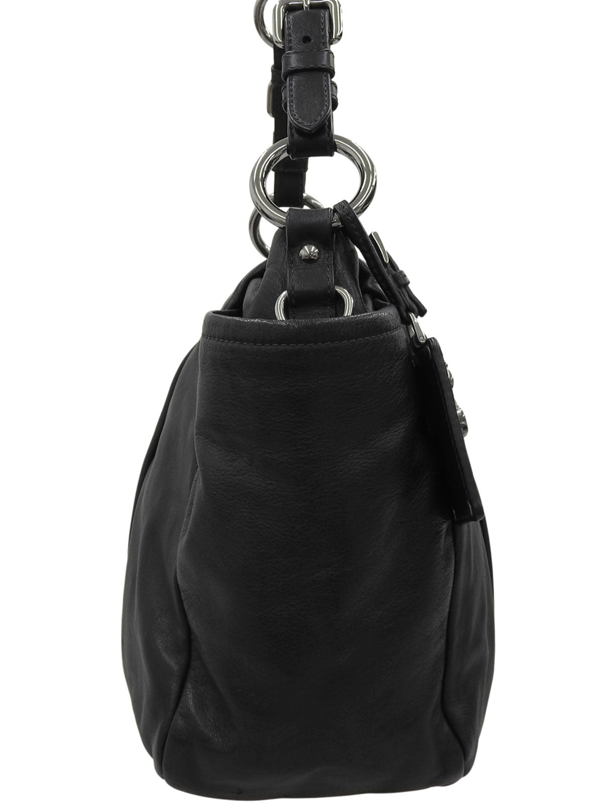 Logo Plate One Shoulder Bag Black