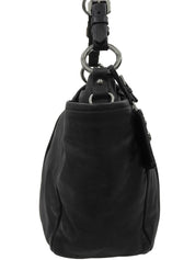 Logo Plate One Shoulder Bag Black