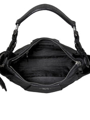Logo Plate One Shoulder Bag Black