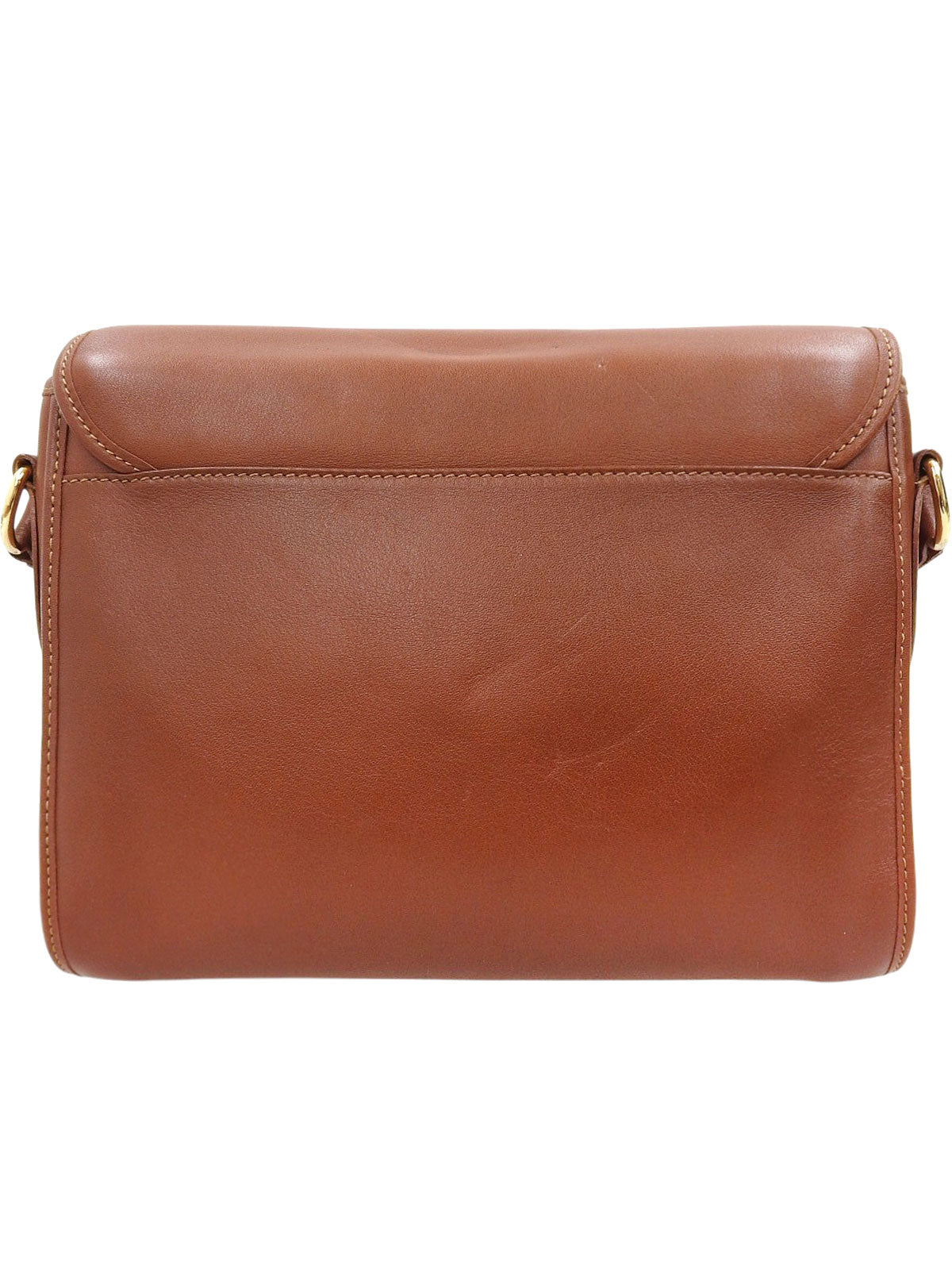 Brown logo plate shoulder bag