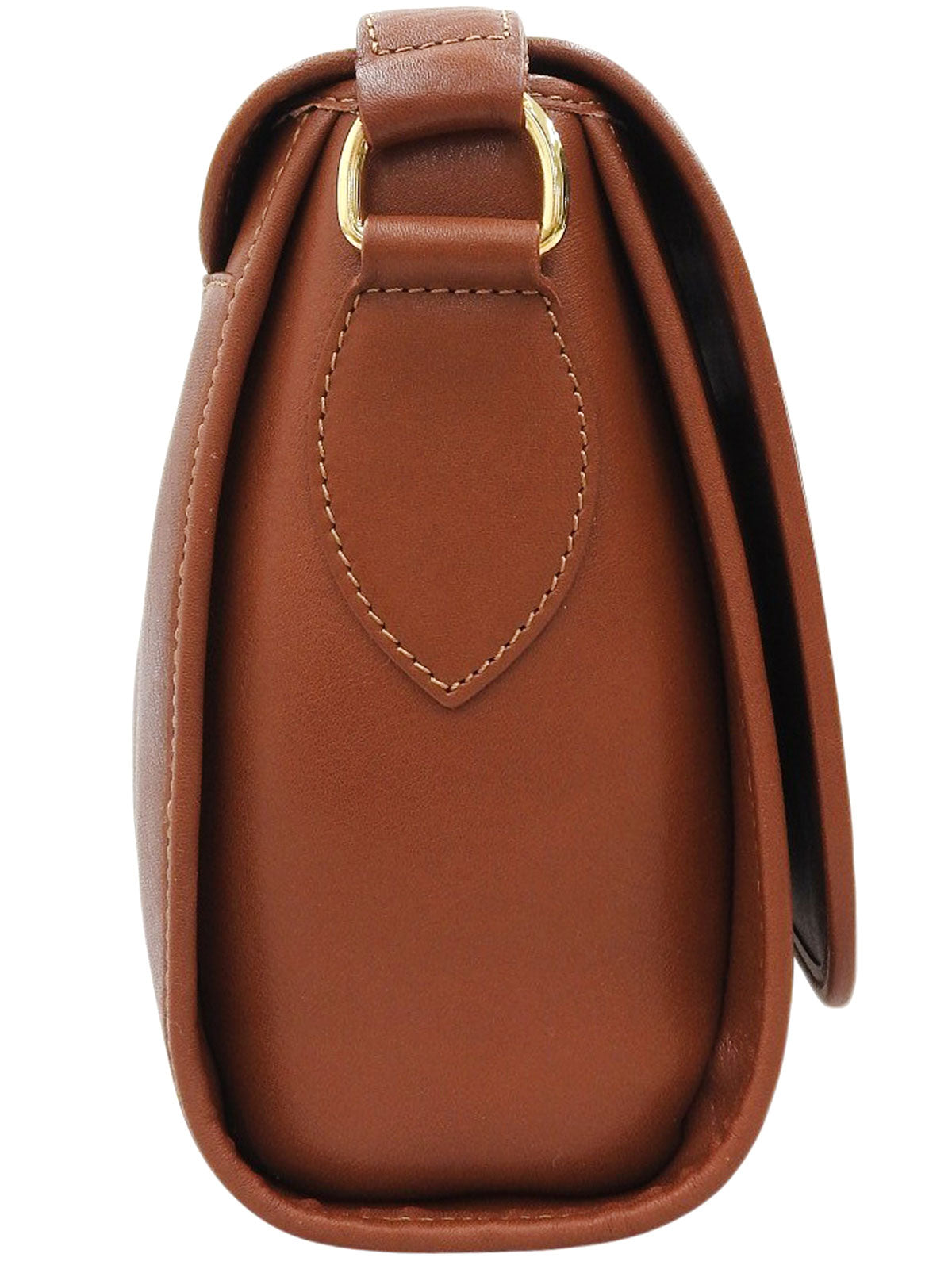 Brown logo plate shoulder bag