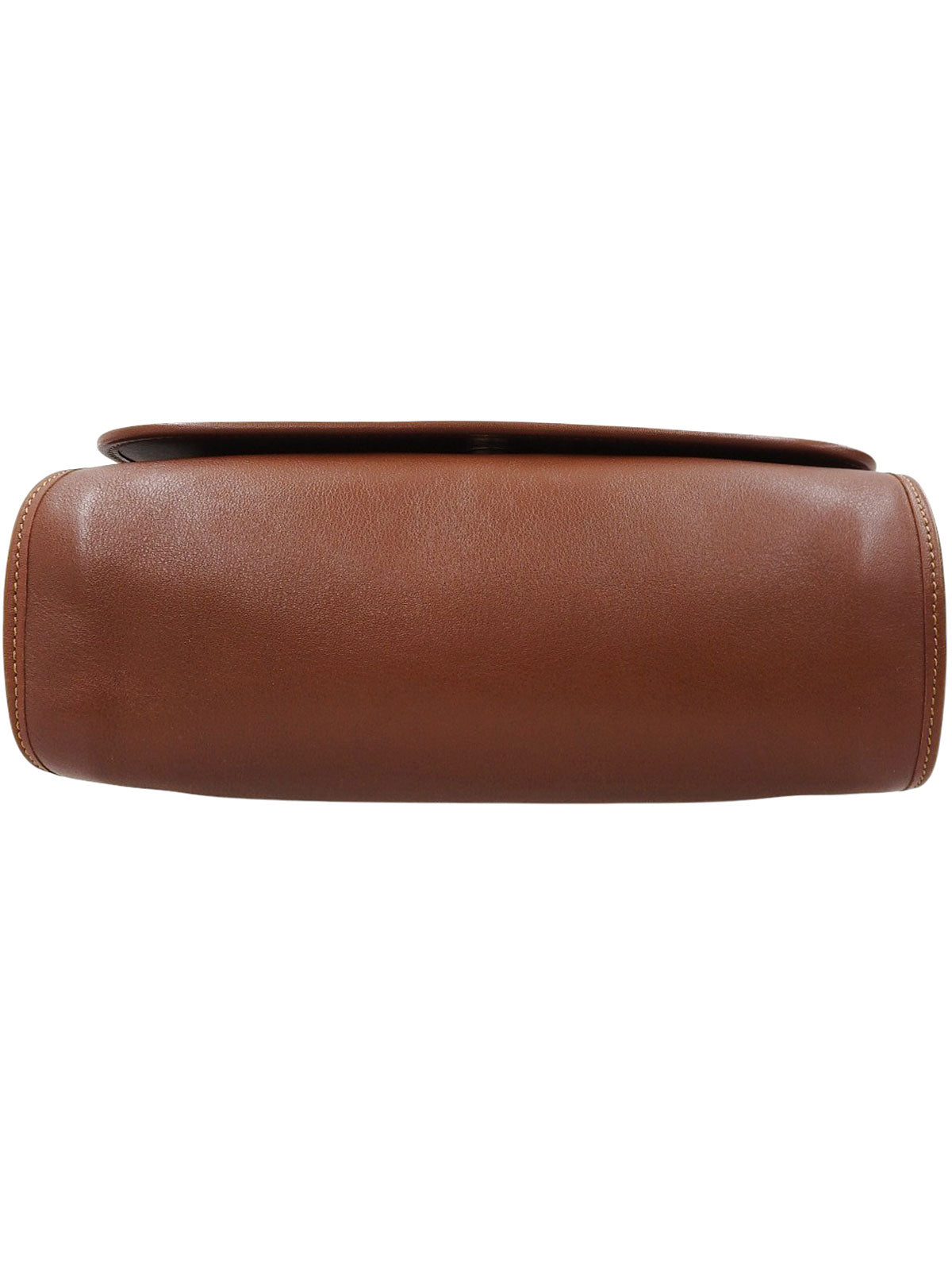 Brown logo plate shoulder bag