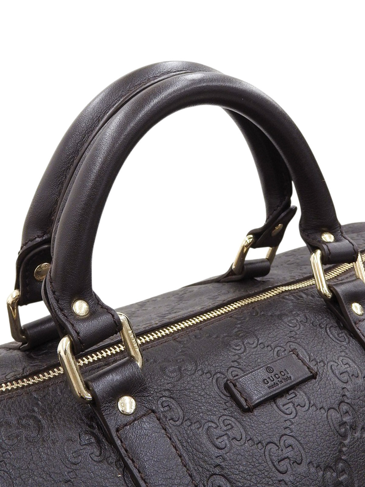 GG Pattern Boston Bag Dark Brown