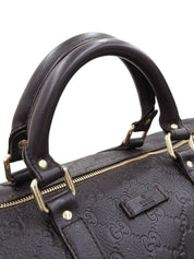 GG Pattern Boston Bag Dark Brown