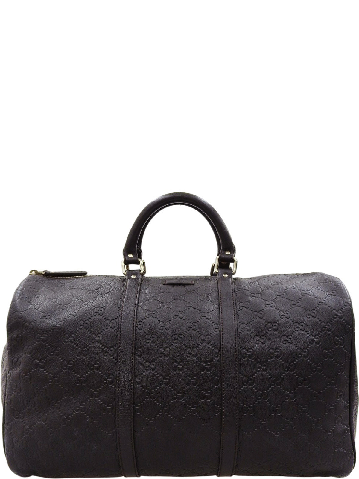 GG Pattern Boston Bag Dark Brown