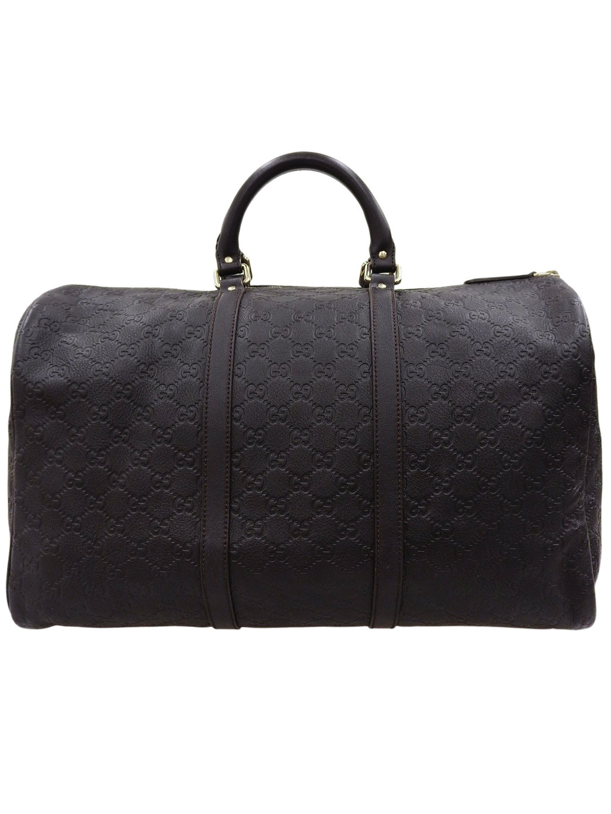 GG Pattern Boston Bag Dark Brown