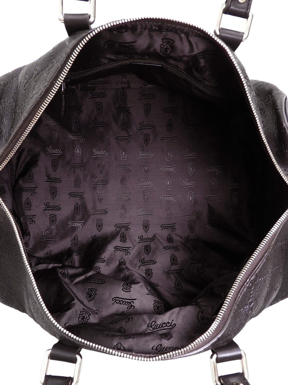 GG Pattern Boston Bag Dark Brown