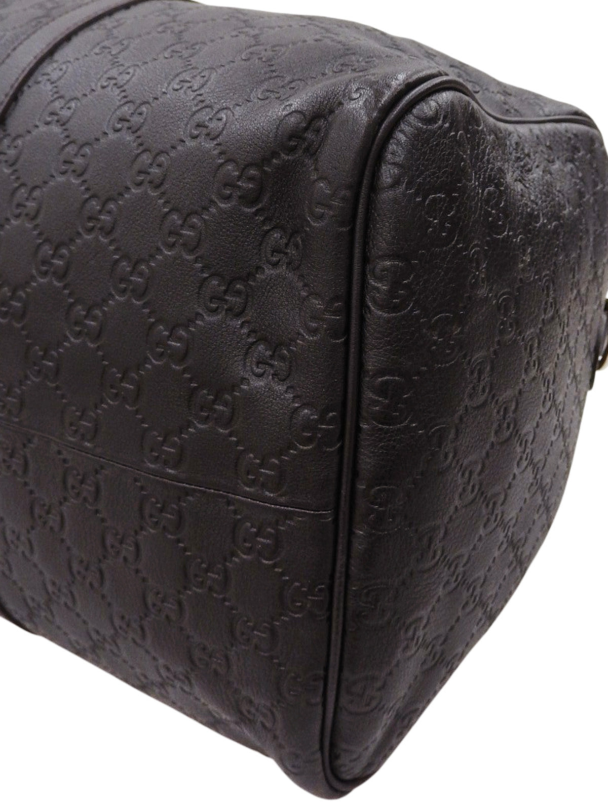 GG Pattern Boston Bag Dark Brown