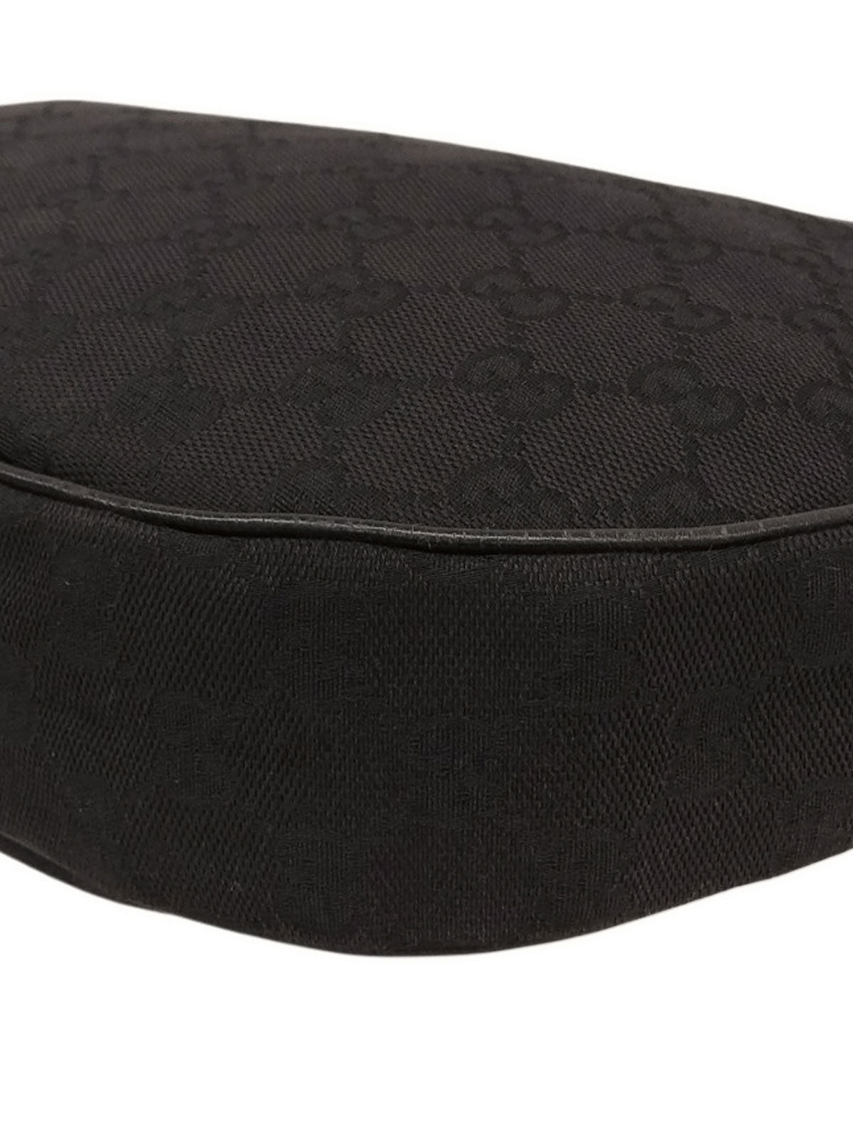 Canvas GG Pattern Shoulder Bag in Black
