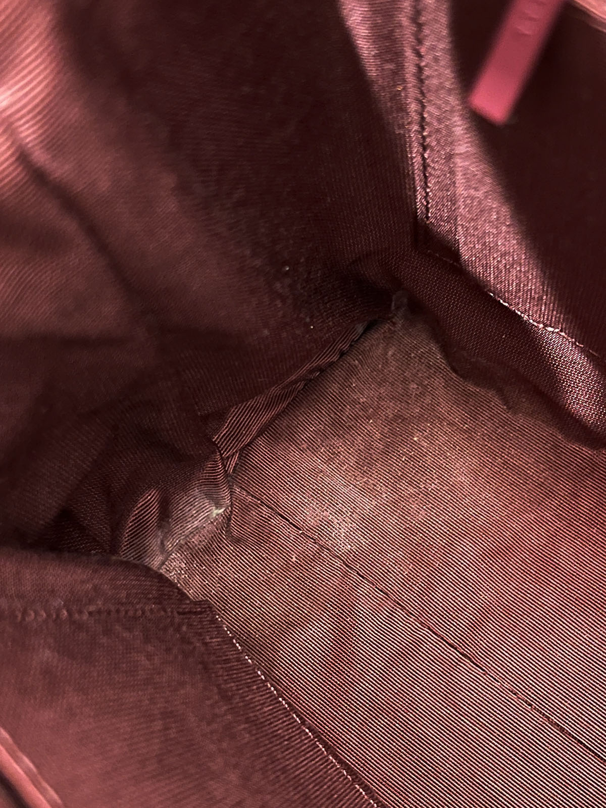 ノバチェックパターンロゴエンボスハンドバッグ ベージュ/ボルドー