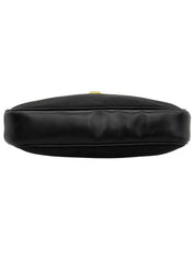 Nylon logo plate shoulder bag in black