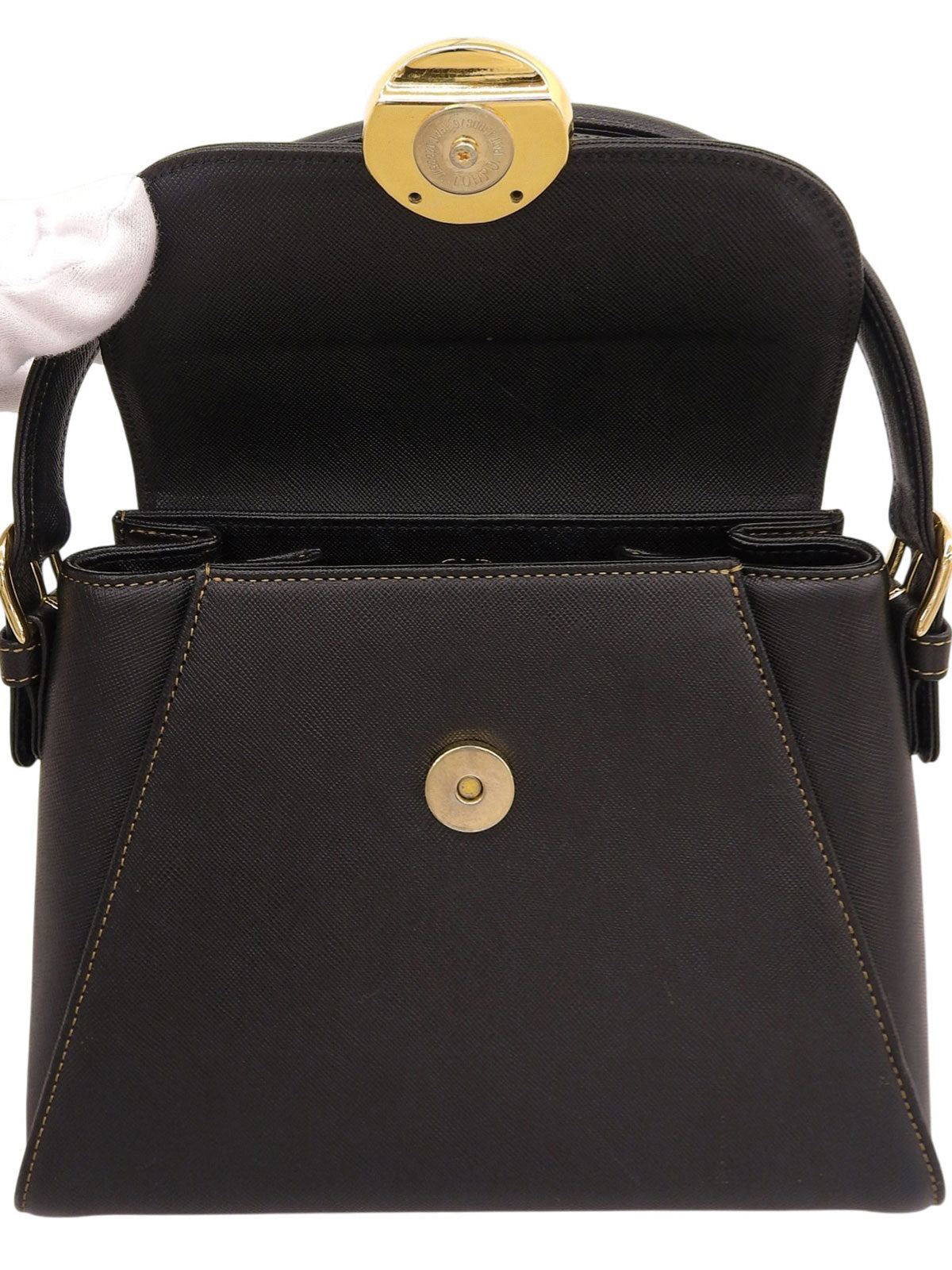 サークルロゴプレート2wayバッグ ブラック