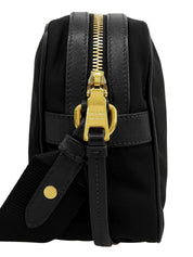 黑色尼龙logo铭牌单肩包