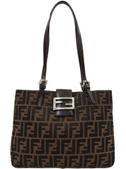 FF Zucca Pattern Tote Bag Brown