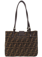 FF Zucca Pattern Tote Bag Brown