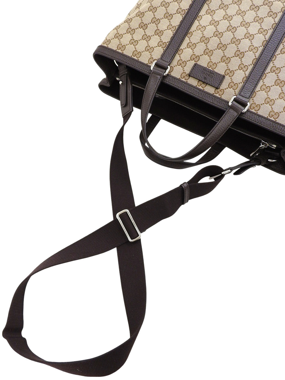 キャンバスGGパターン2wayバッグ ベージュ/ダークブラウン