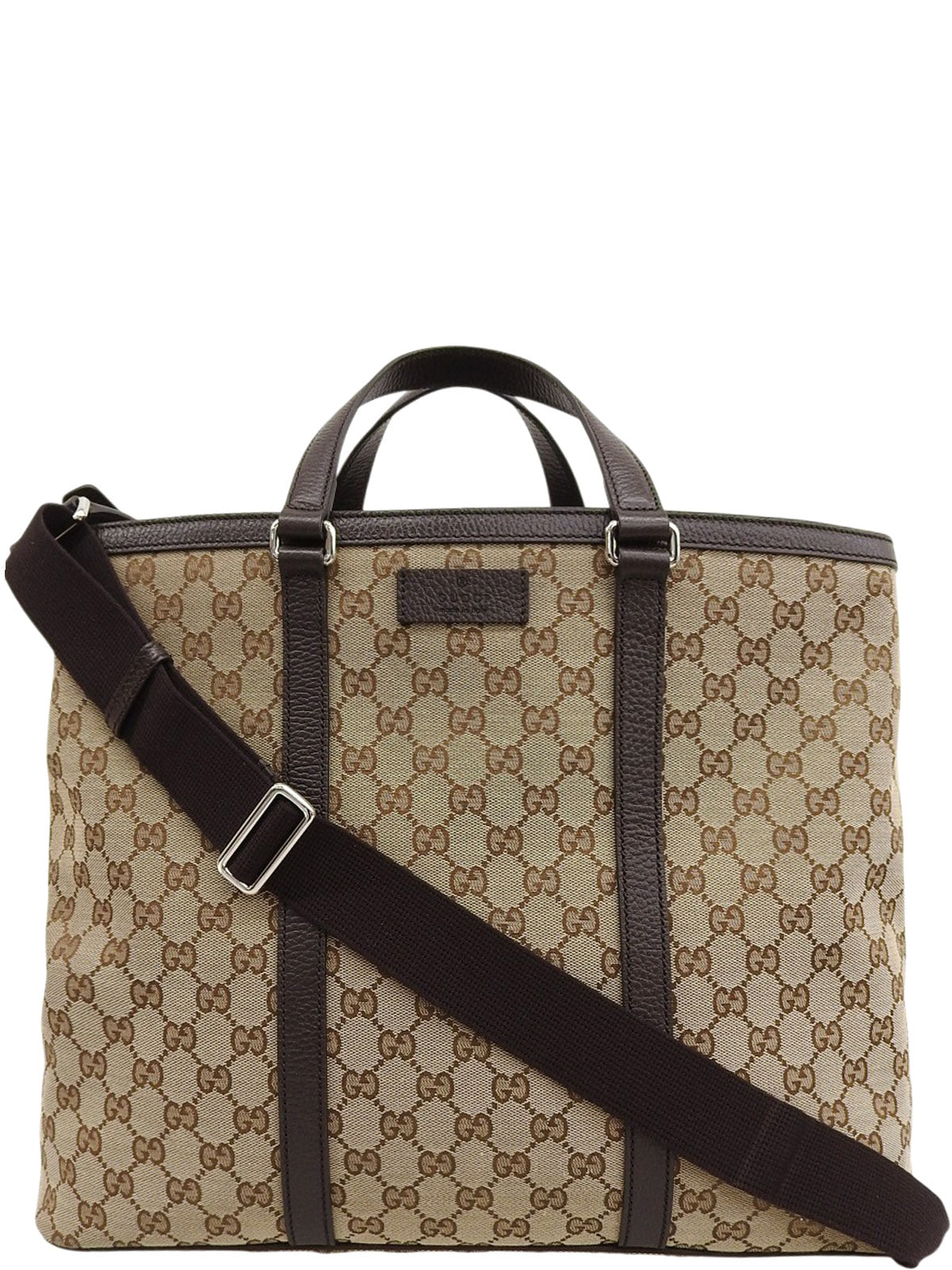 キャンバスGGパターン2wayバッグ ベージュ/ダークブラウン