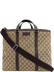 キャンバスGGパターン2wayバッグ ベージュ/ダークブラウン