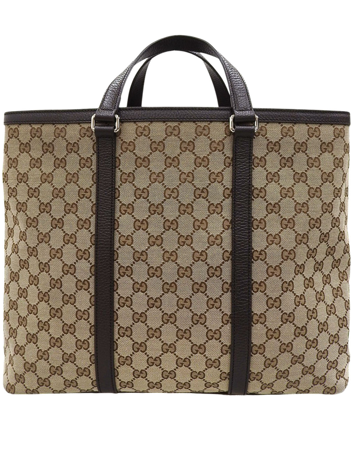 キャンバスGGパターン2wayバッグ ベージュ/ダークブラウン