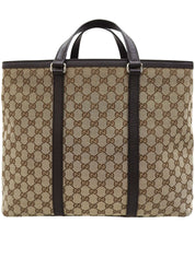 キャンバスGGパターン2wayバッグ ベージュ/ダークブラウン