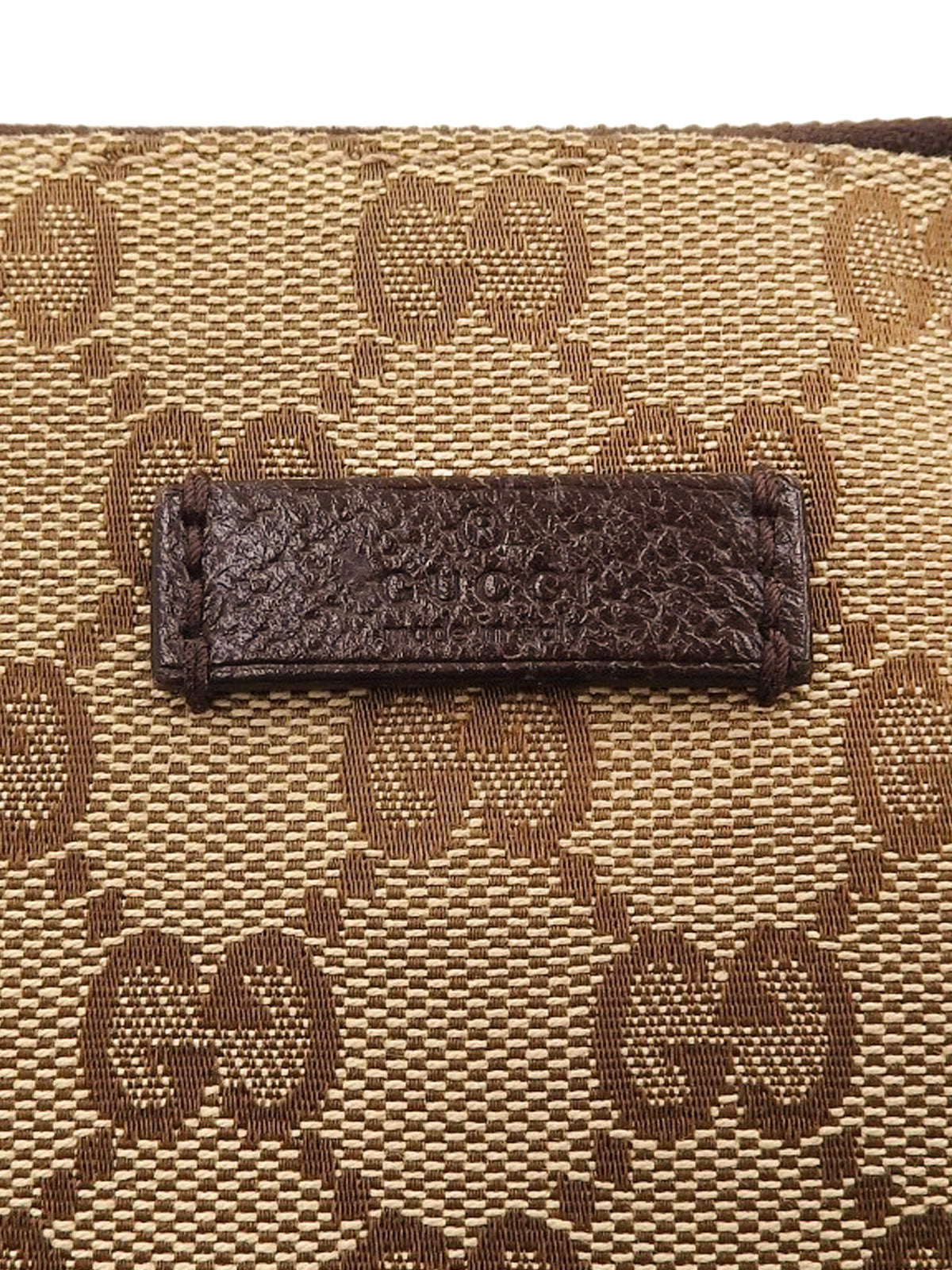 Brown Canvas GG Pattern Shoulder Bag