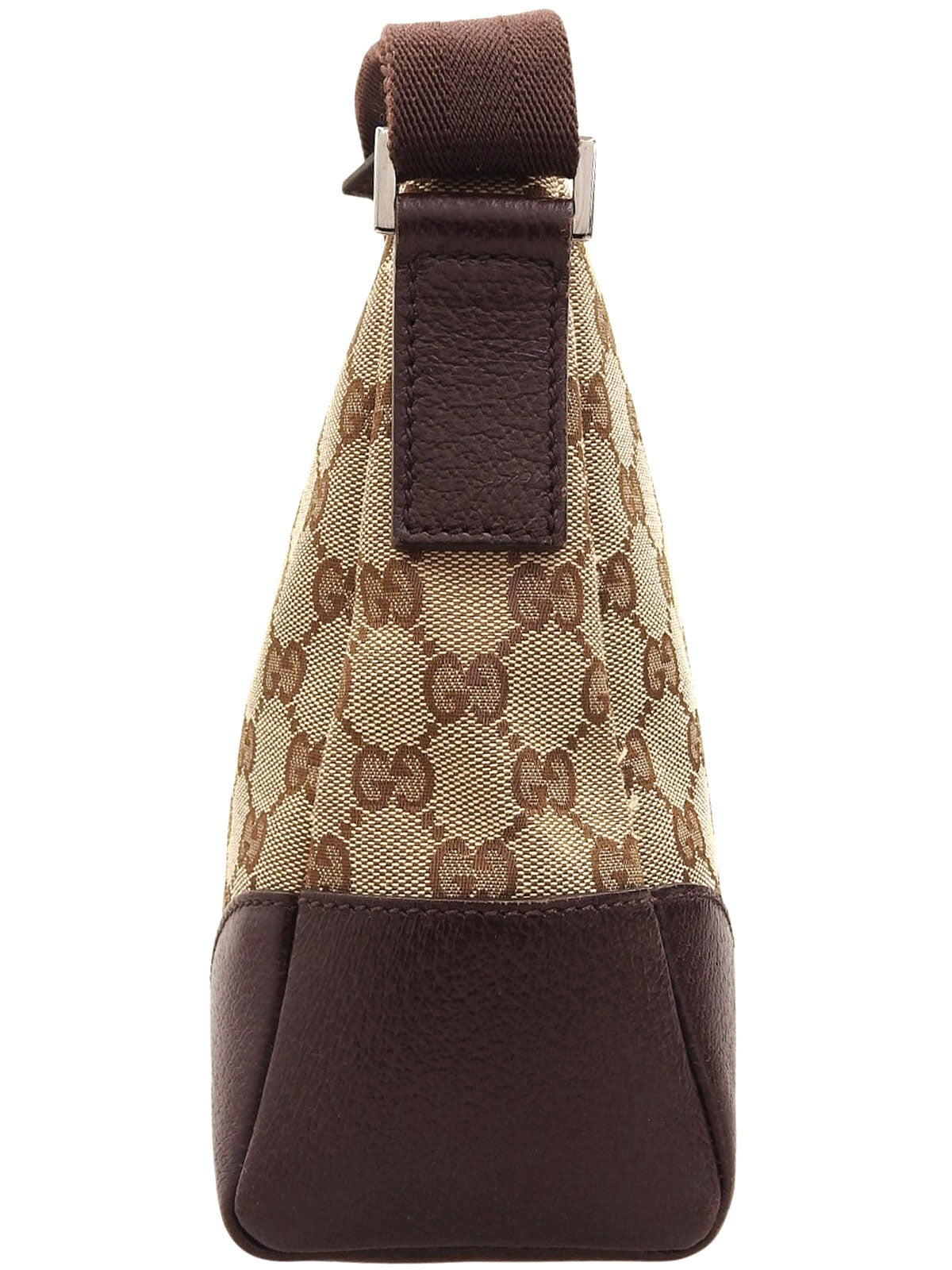 Brown Canvas GG Pattern Shoulder Bag