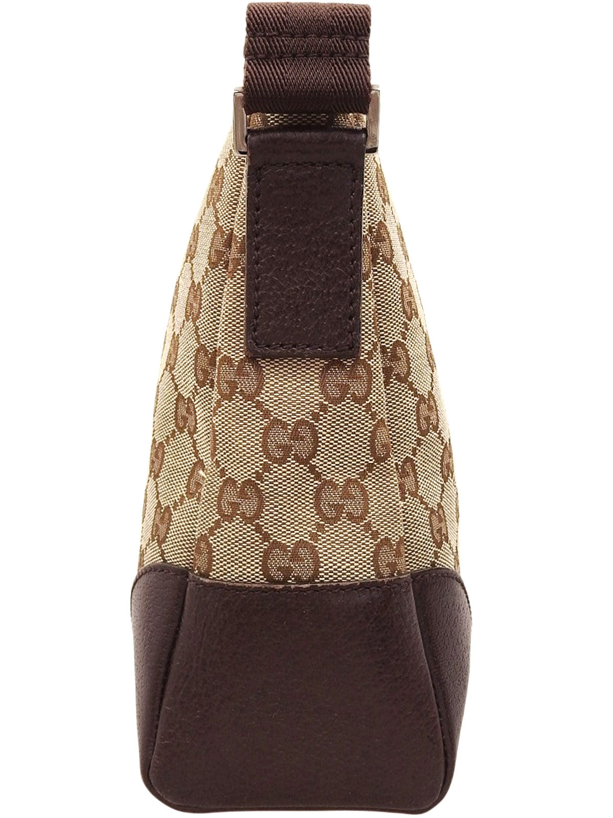 Brown Canvas GG Pattern Shoulder Bag