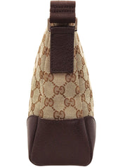 Brown Canvas GG Pattern Shoulder Bag