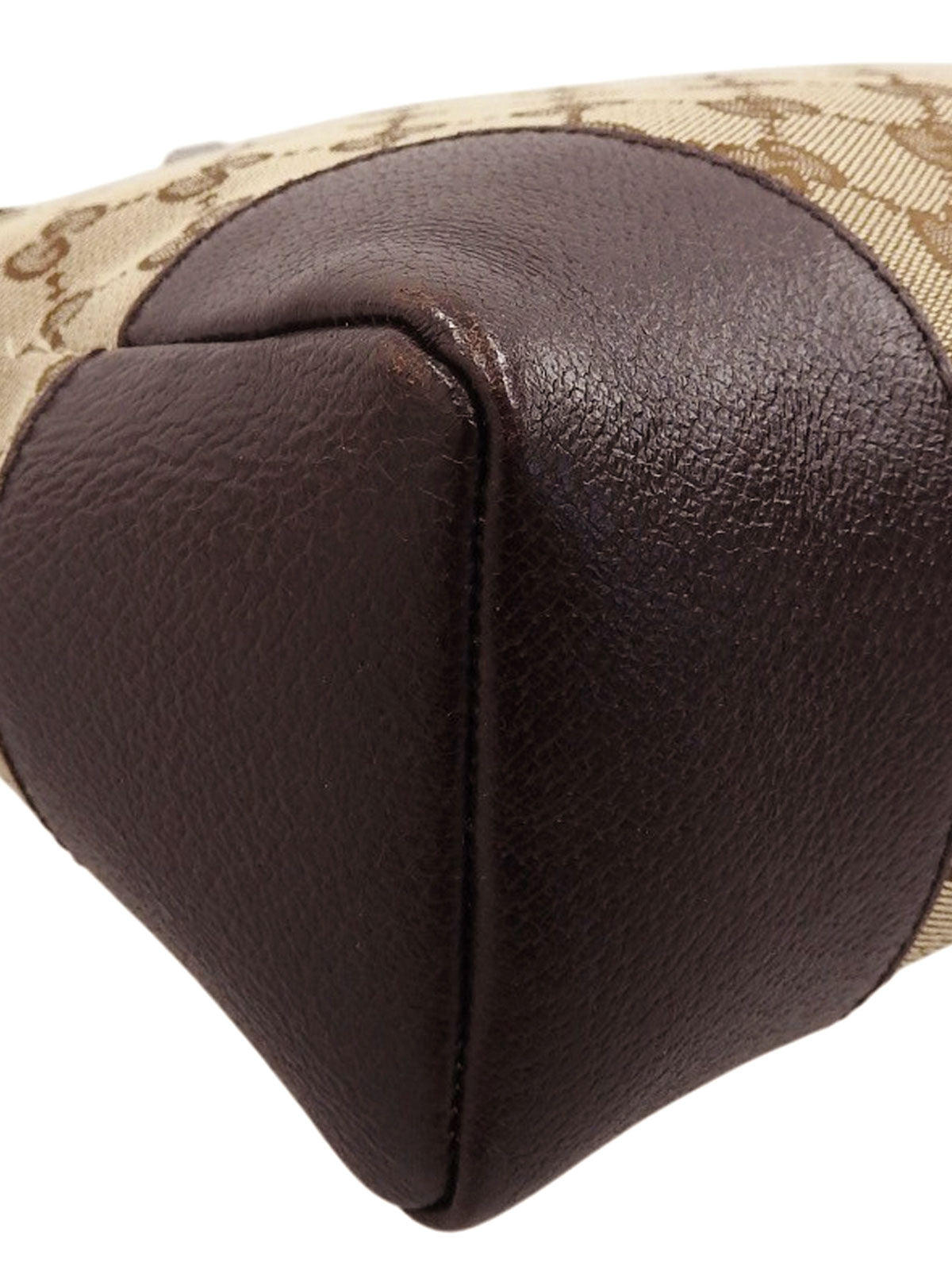 Brown Canvas GG Pattern Shoulder Bag