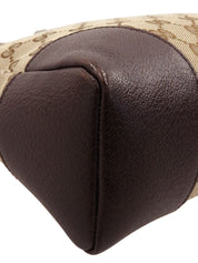 Brown Canvas GG Pattern Shoulder Bag