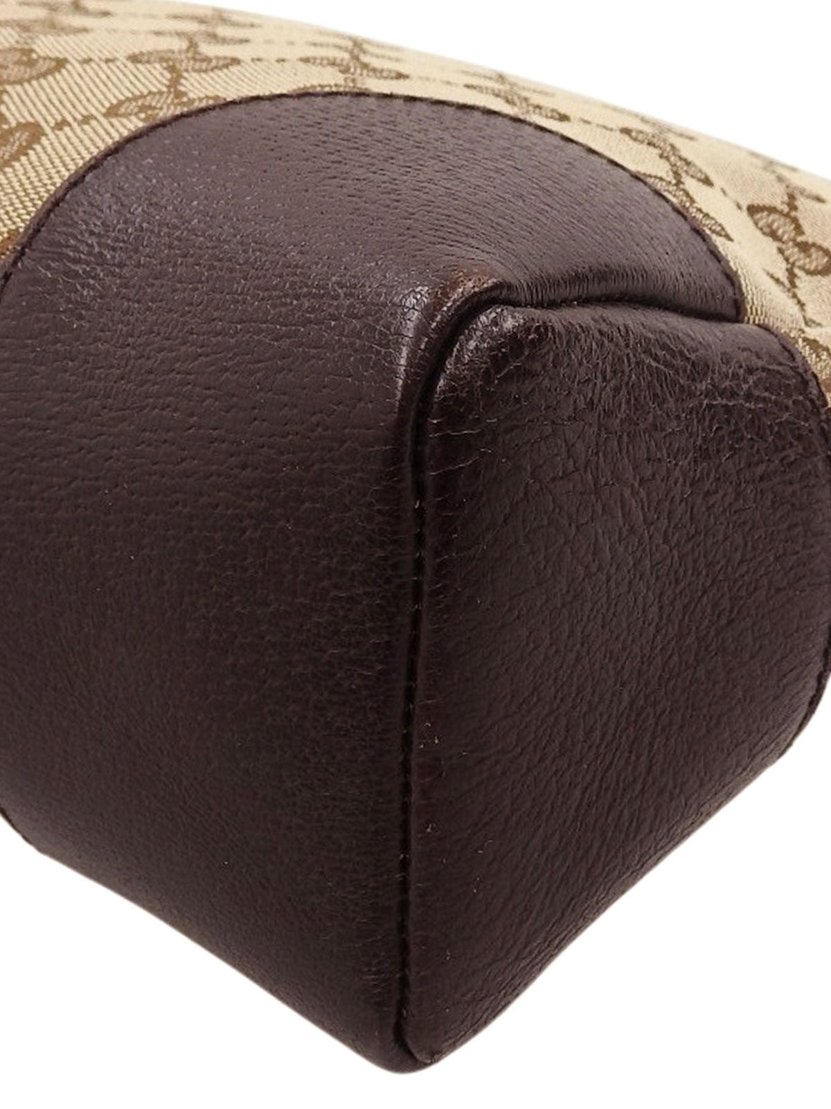 Brown Canvas GG Pattern Shoulder Bag