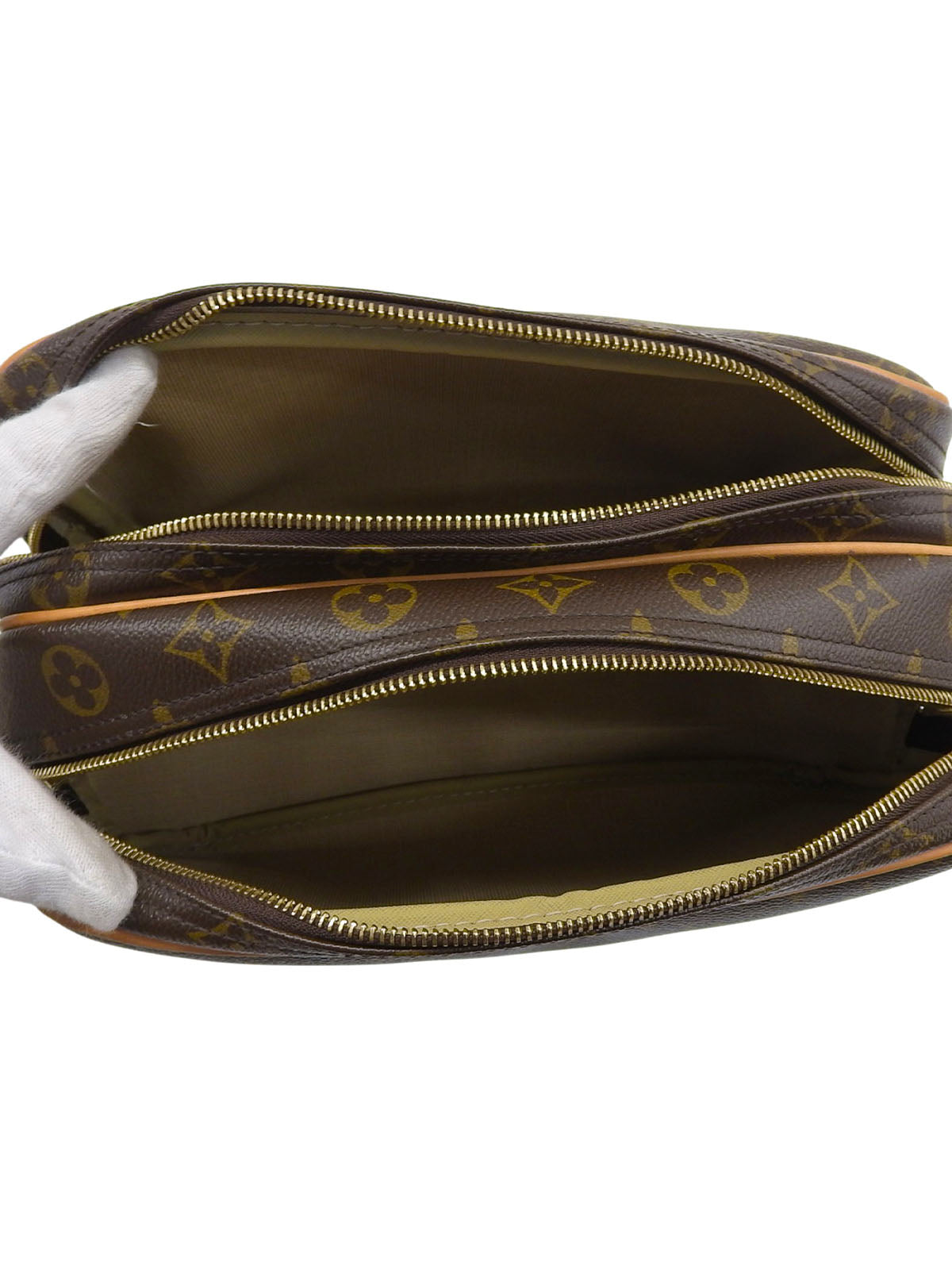 2005年製 キャンバスモノグラムリポーターPM ブラウン