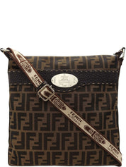 FF Zucca Pattern Shoulder Bag Brown
