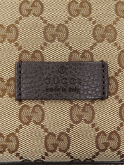 Brown Canvas GG Pattern Backpack