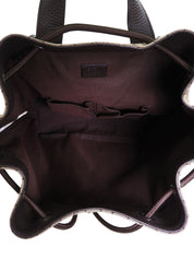 Brown Canvas GG Pattern Backpack